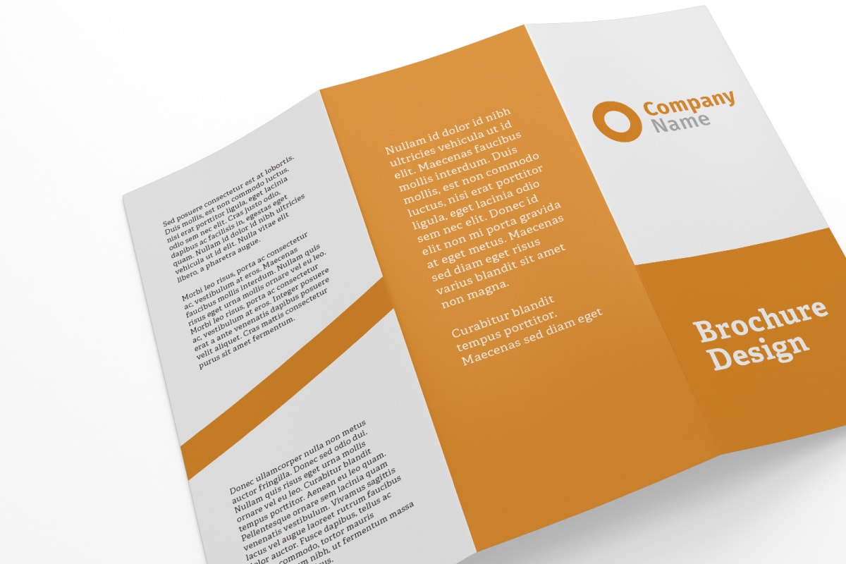 Sample brochure with orange branding