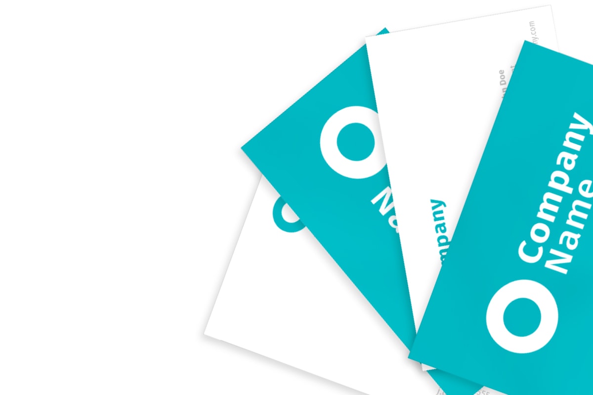 Sample Business Cards in blue and white
