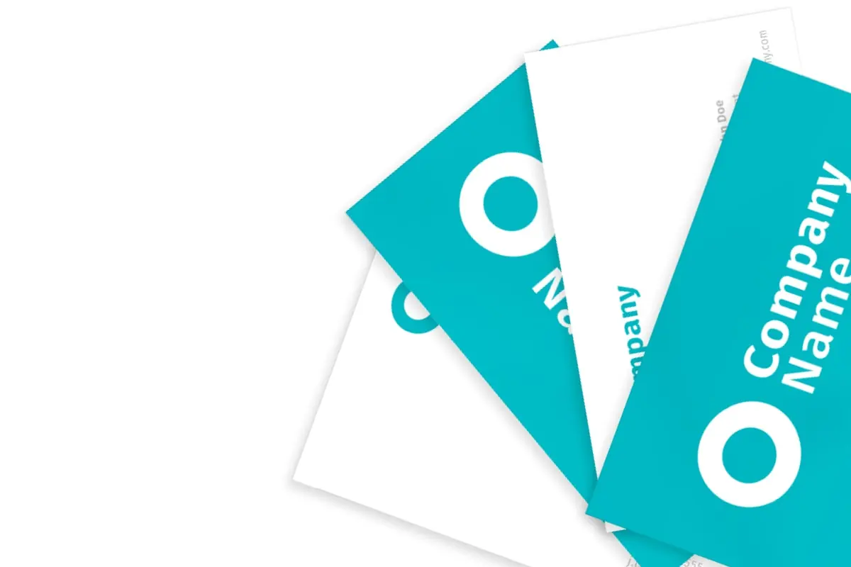 Sample Business Cards in blue and white