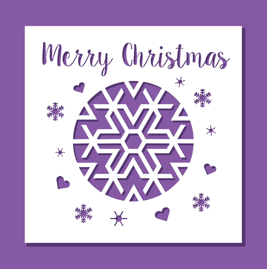An image of snowflake holiday card