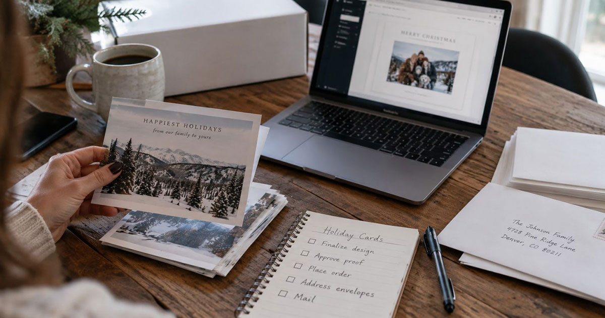 planning and printing holiday cards