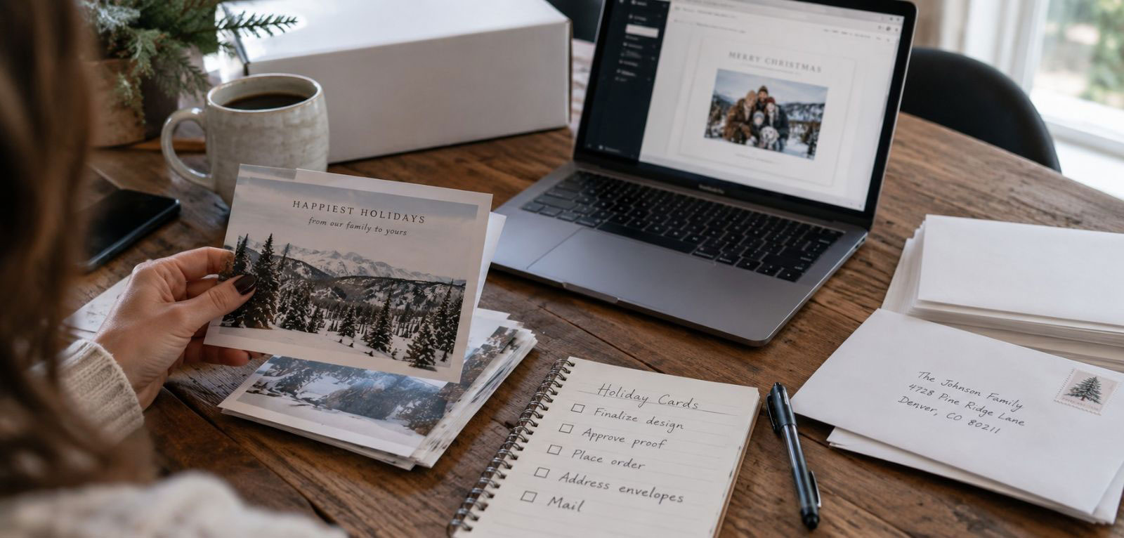 planning and printing holiday cards